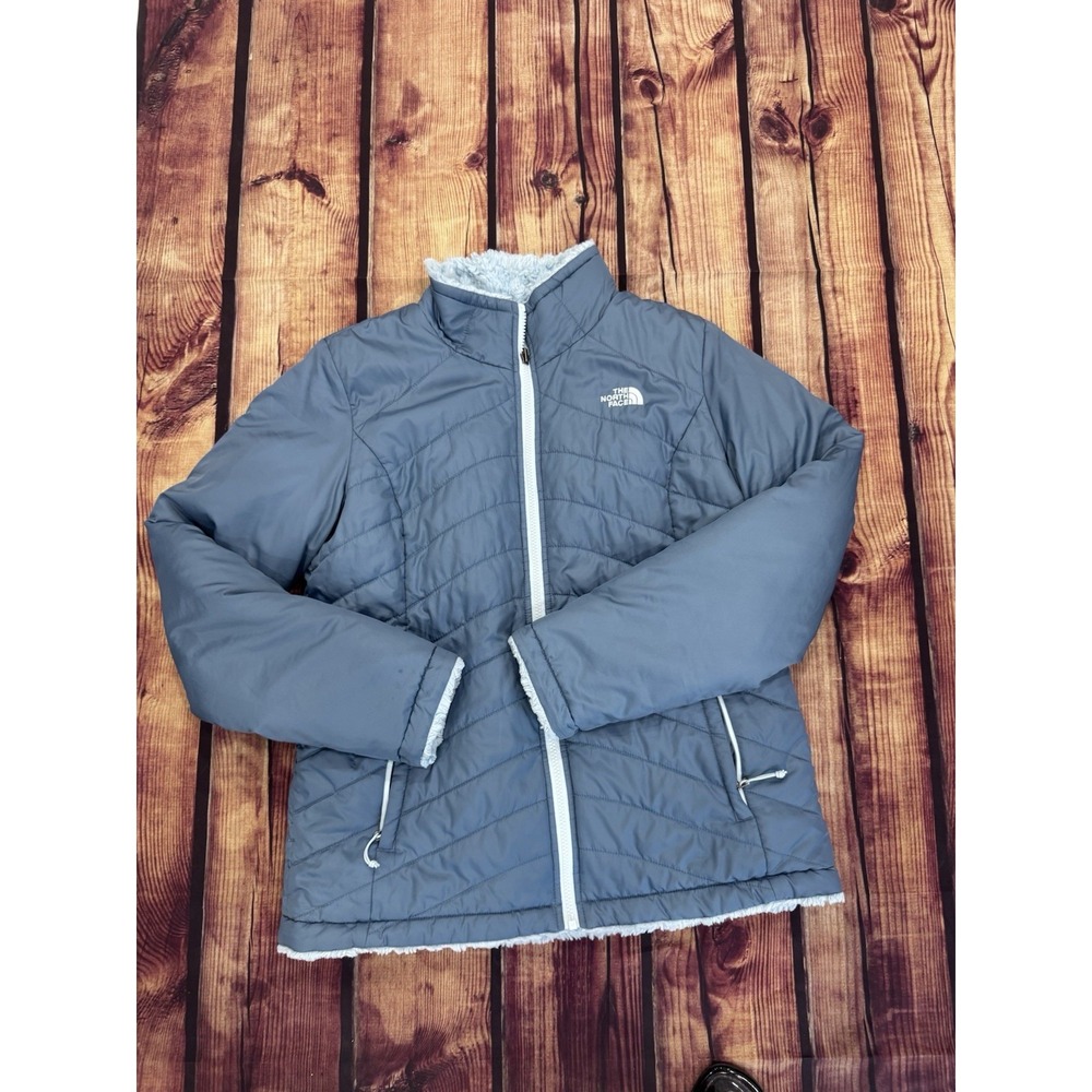 The North Face Women's Gray Quilted Lined Full Zip Jacket Long Sleeve L